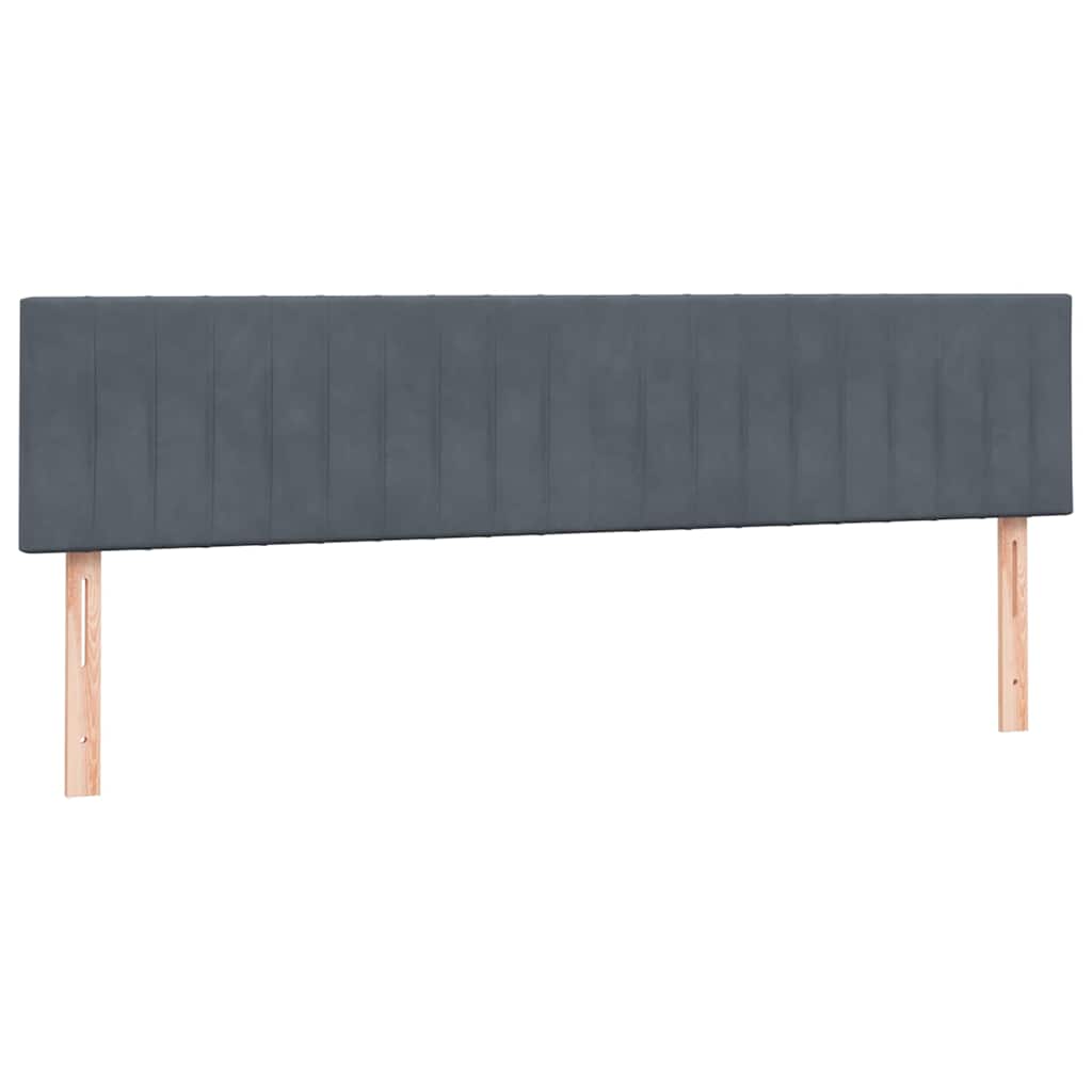 Box Spring krevet s madracem i LED tamnosivi 180x220 cm baršunasti