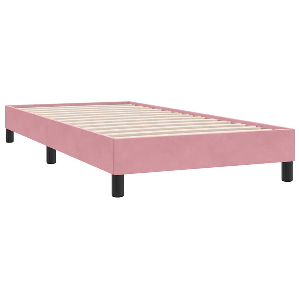 Box Spring krevet s madracem i LED ružičasti 90x210 cm samt