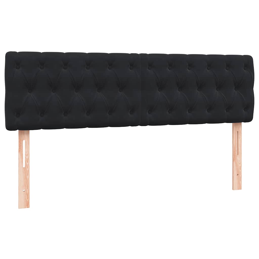 Box Spring krevet s madracem i LED crni 160x210 cm baršunasti