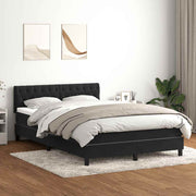 Box Spring krevet s madracem i LED crni 160x210 cm baršunasti