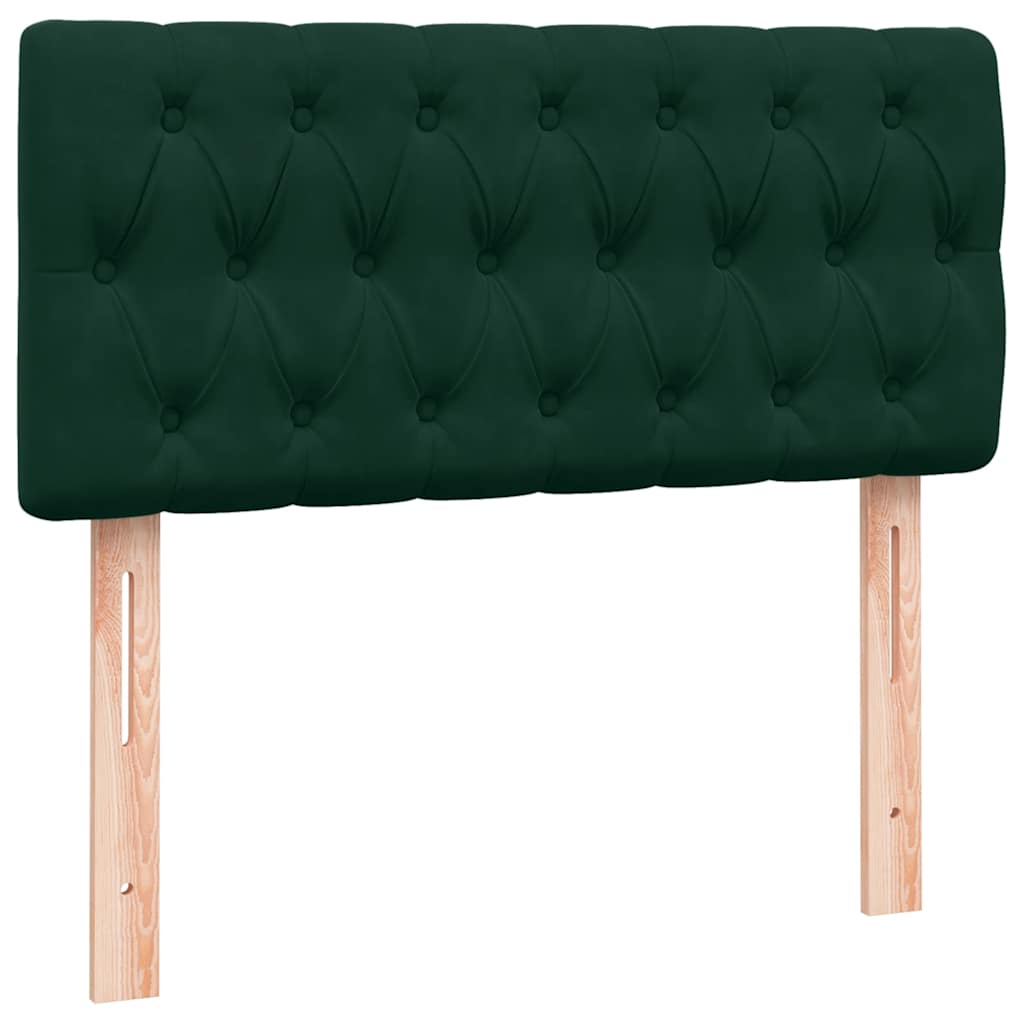 Box Spring krevet s madracem i LED tamnozeleni 80x220 cm baršun