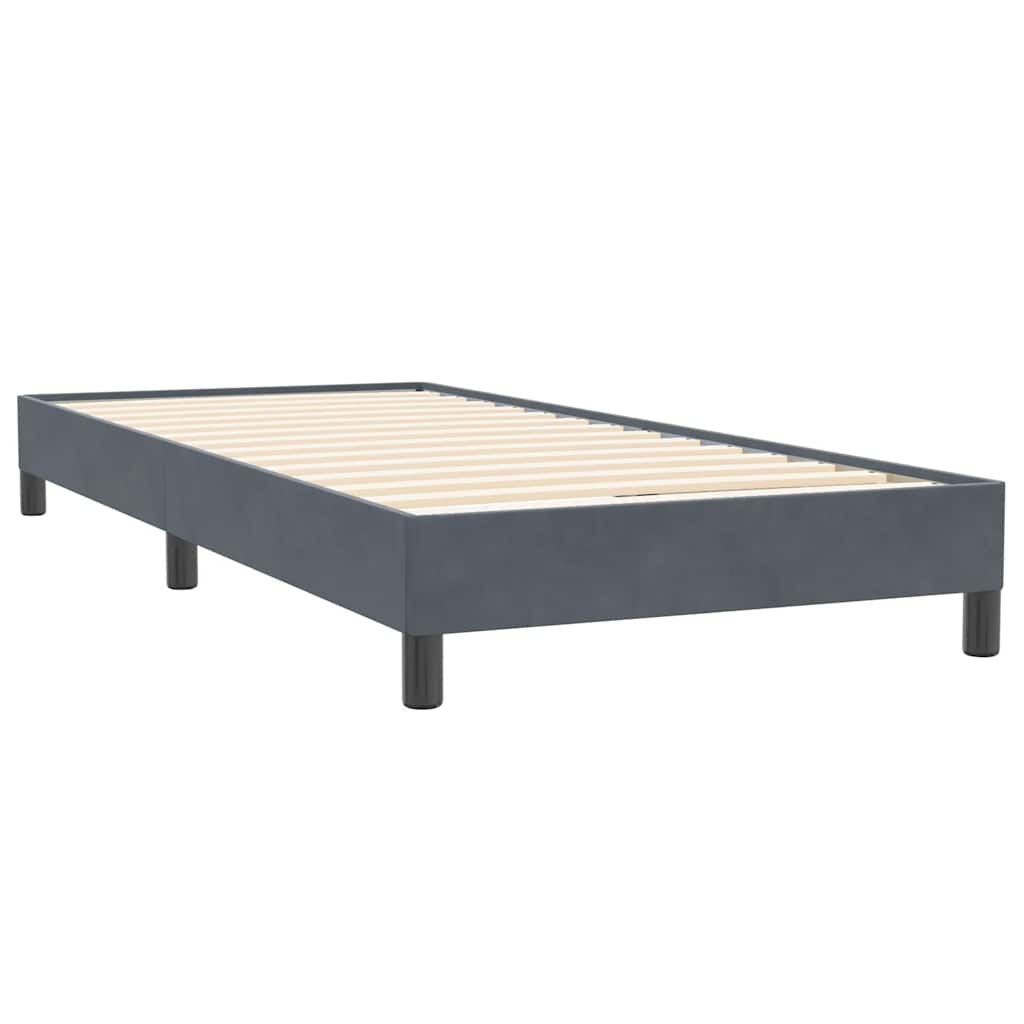 Box Spring krevet s madracem i LED tamnosivi 90x220 cm baršunasti