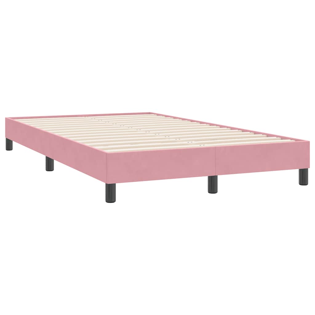 Box Spring krevet s madracem i LED ružičasti 120x220 cm samt