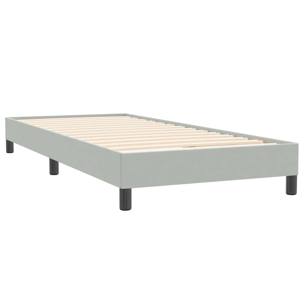Box Spring krevet s madracem i LED svijetlo sivi 80x220 cm samt