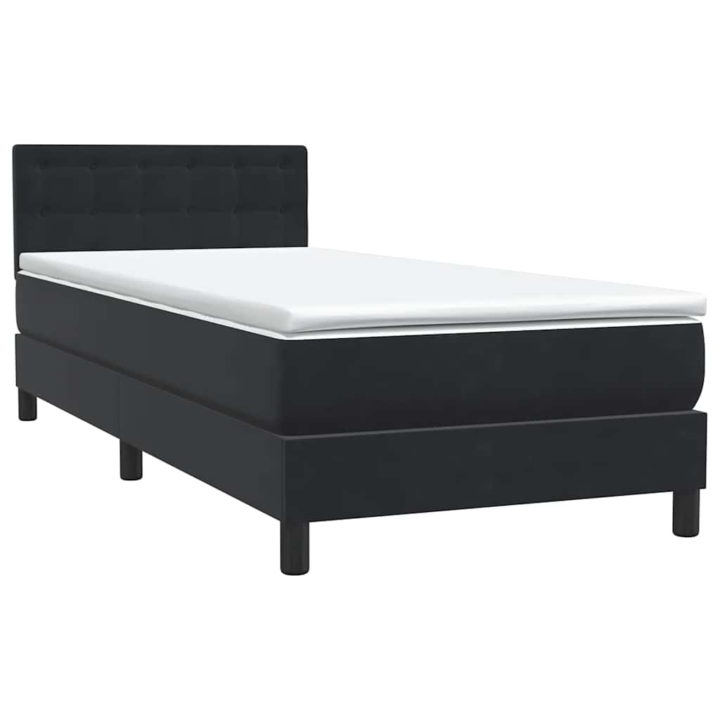 Box Spring krevet s madracem i LED crni 80 x 220 cm baršunasti