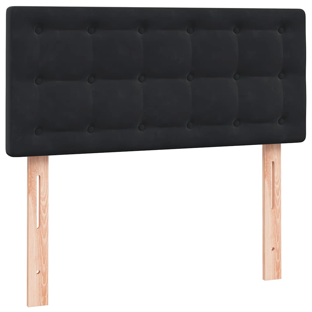 Box Spring krevet s madracem i LED crni 80 x 220 cm baršunasti