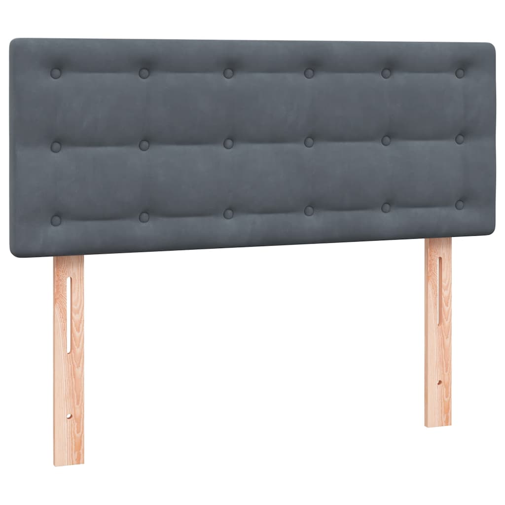 Box Spring krevet s madracem i LED tamno sivi 120x220 cm baršun