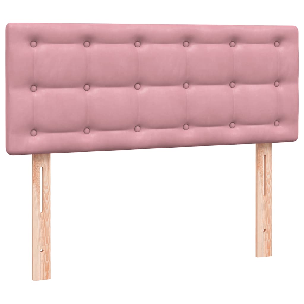 Box Spring krevet s madracem i LED ružičasti 120x220 cm samt