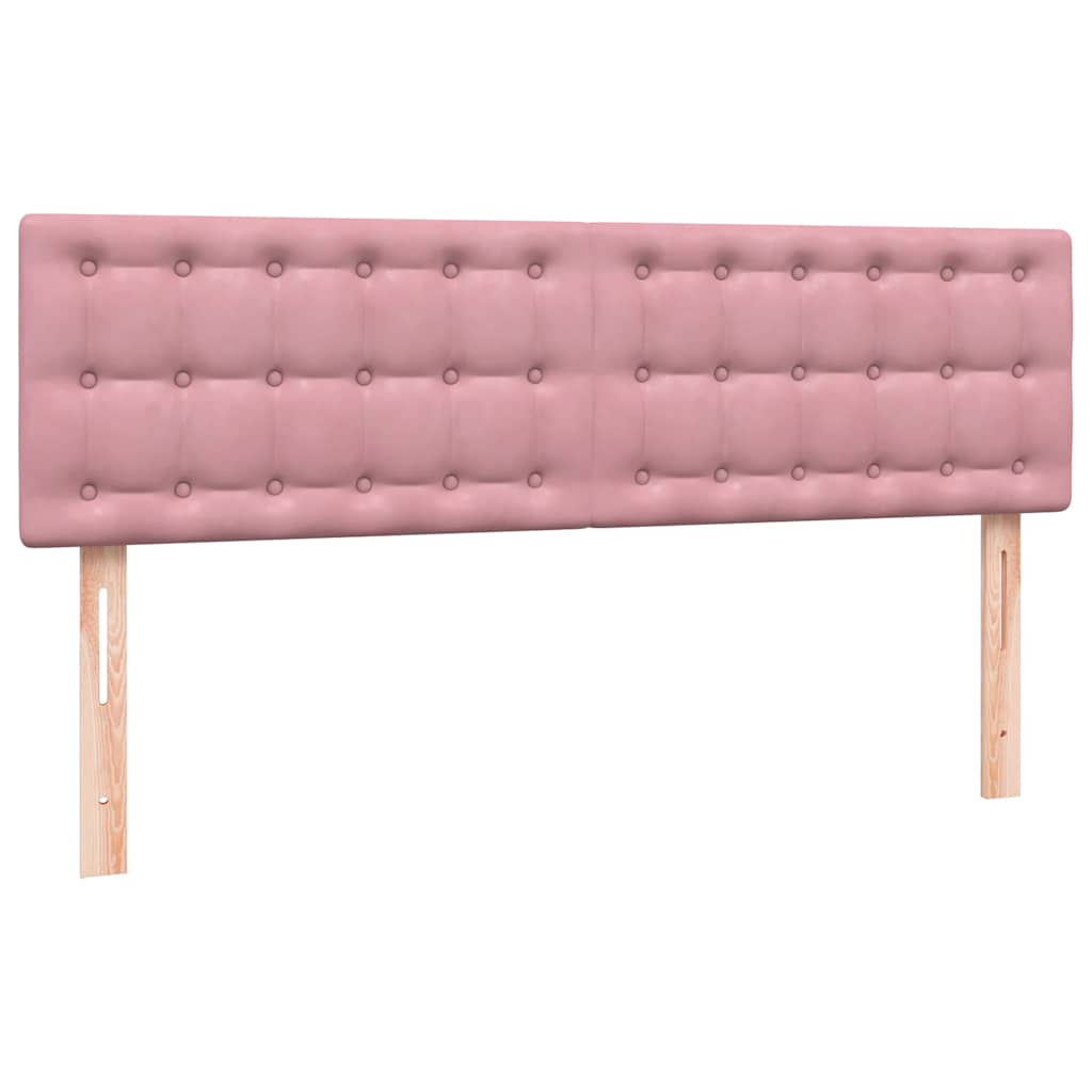 Box Spring krevet s madracem i LED ružičasti 140x220 cm baršun