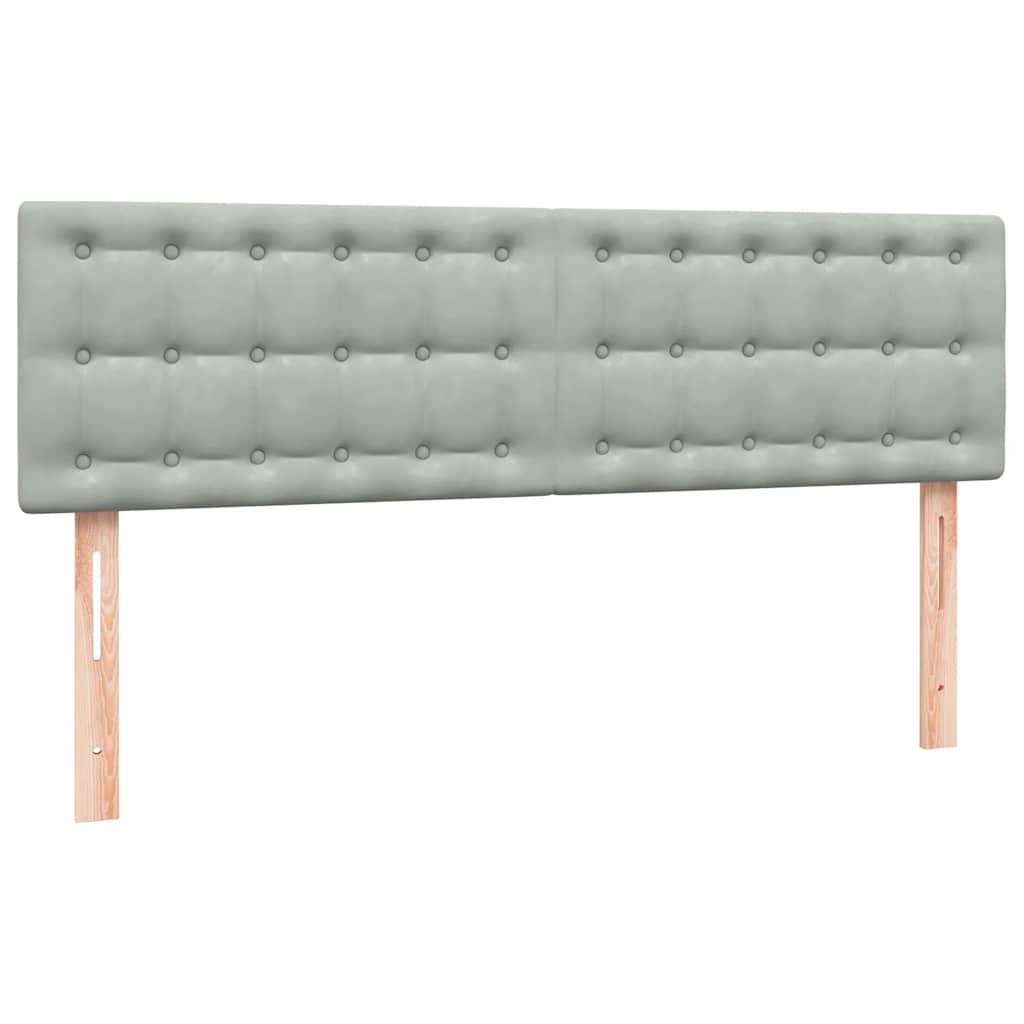 Krevet s oprugama i madracem LED svjetlosivi 160x220 cm baršunasti