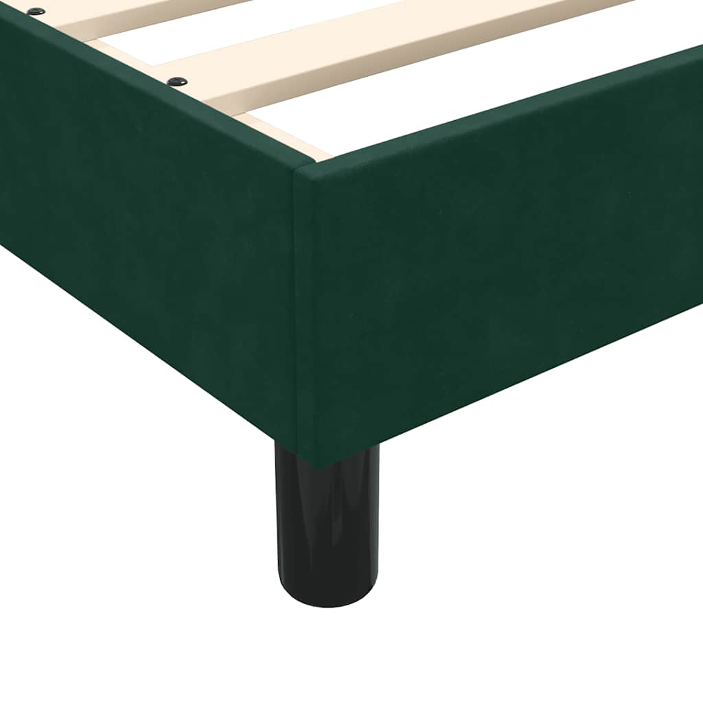 Box Spring krevet s madracem i LED tamno zeleni 160x220 cm baršun