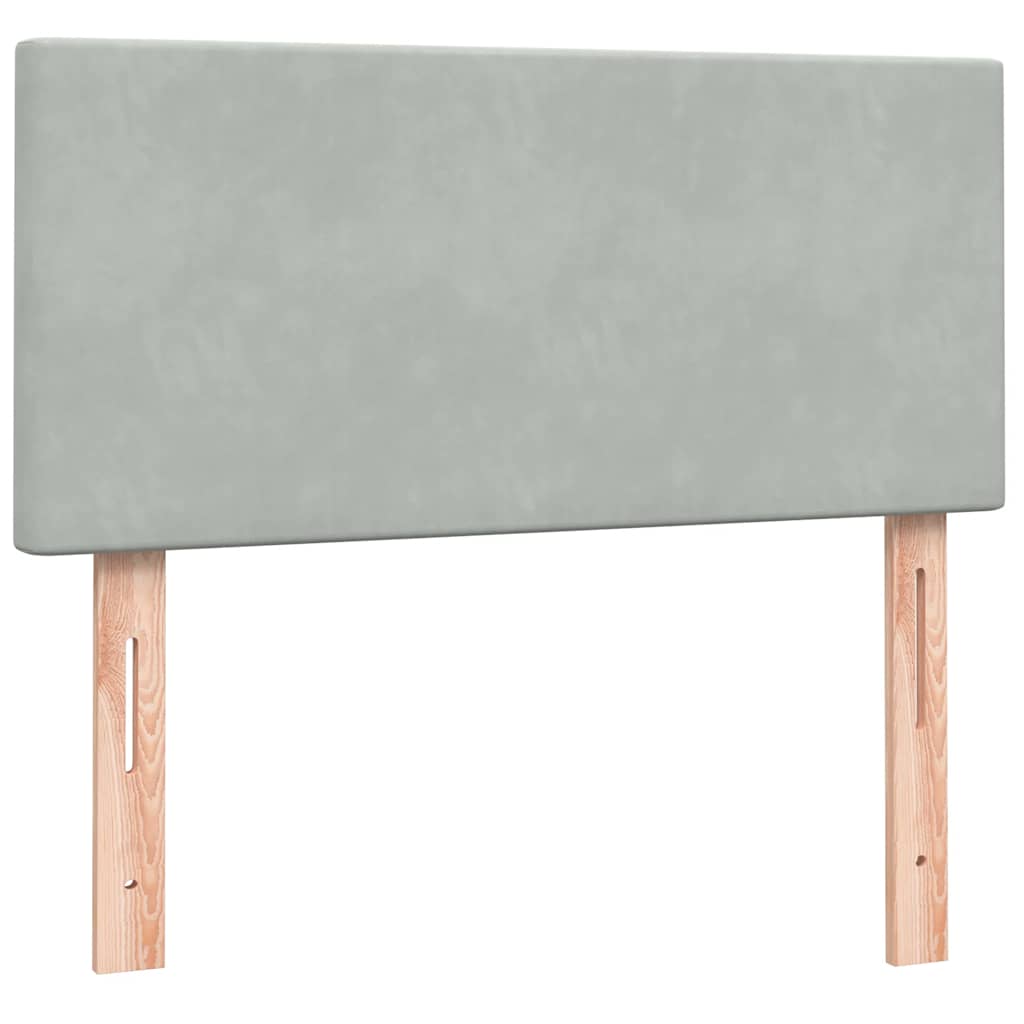 Box Spring krevet s madracem svijetlo sivi 90x210 cm baršun