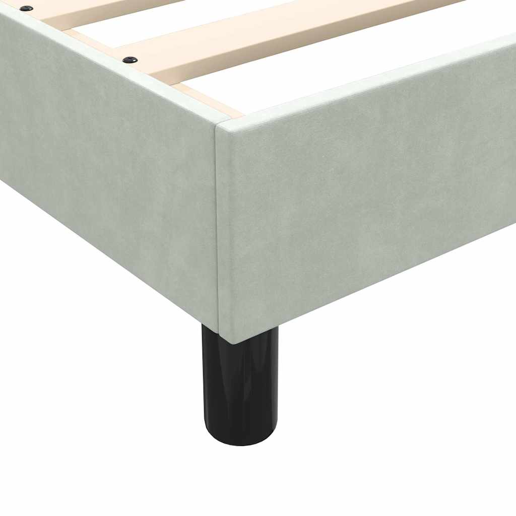 Box Spring krevet s madracem svijetlo sivi 80x220 cm samt