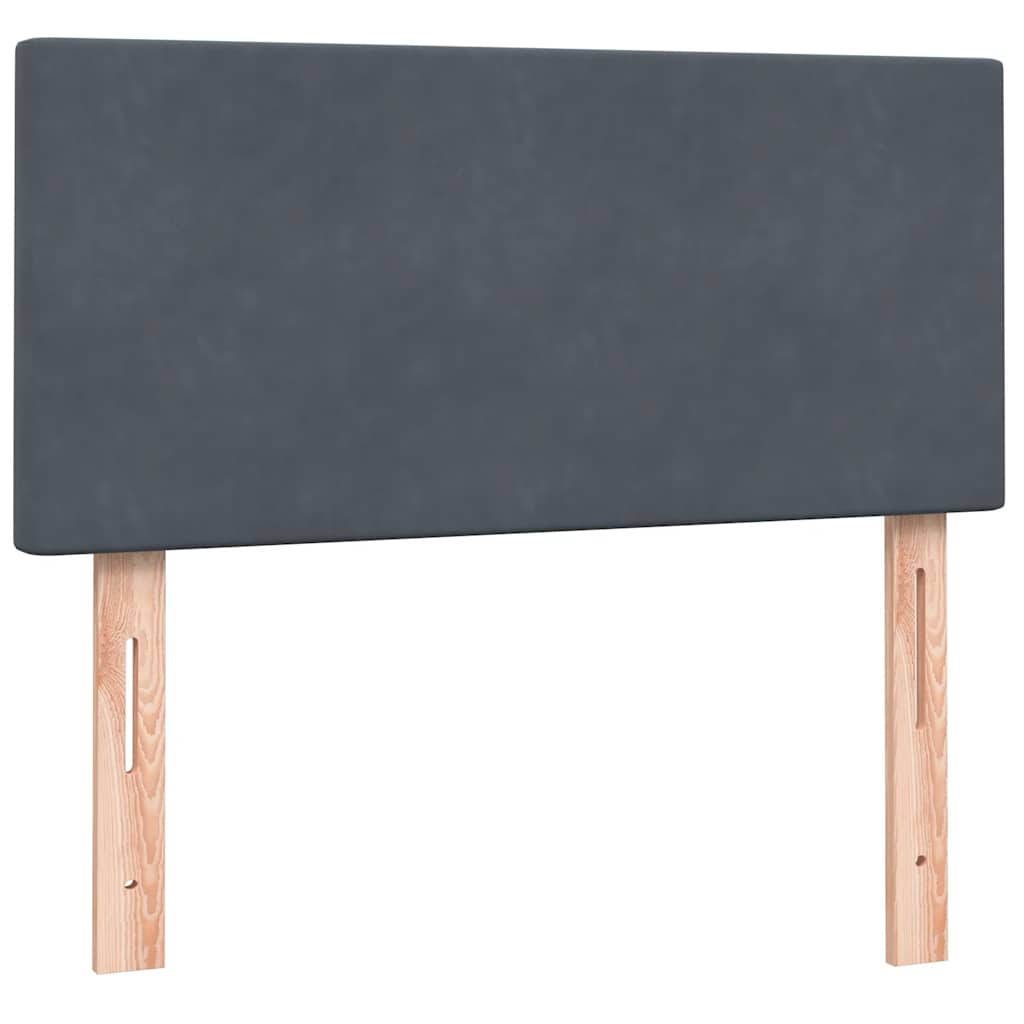 Box spring krevet s madracem tamnosivi 80 x 220 cm baršunasti