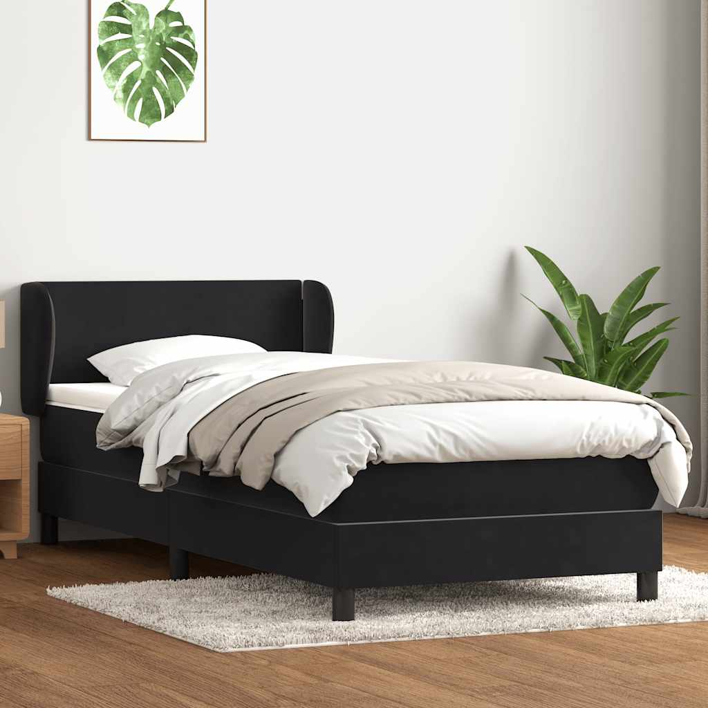 Box spring krevet s madracem crni 80 x 220 cm baršunasti