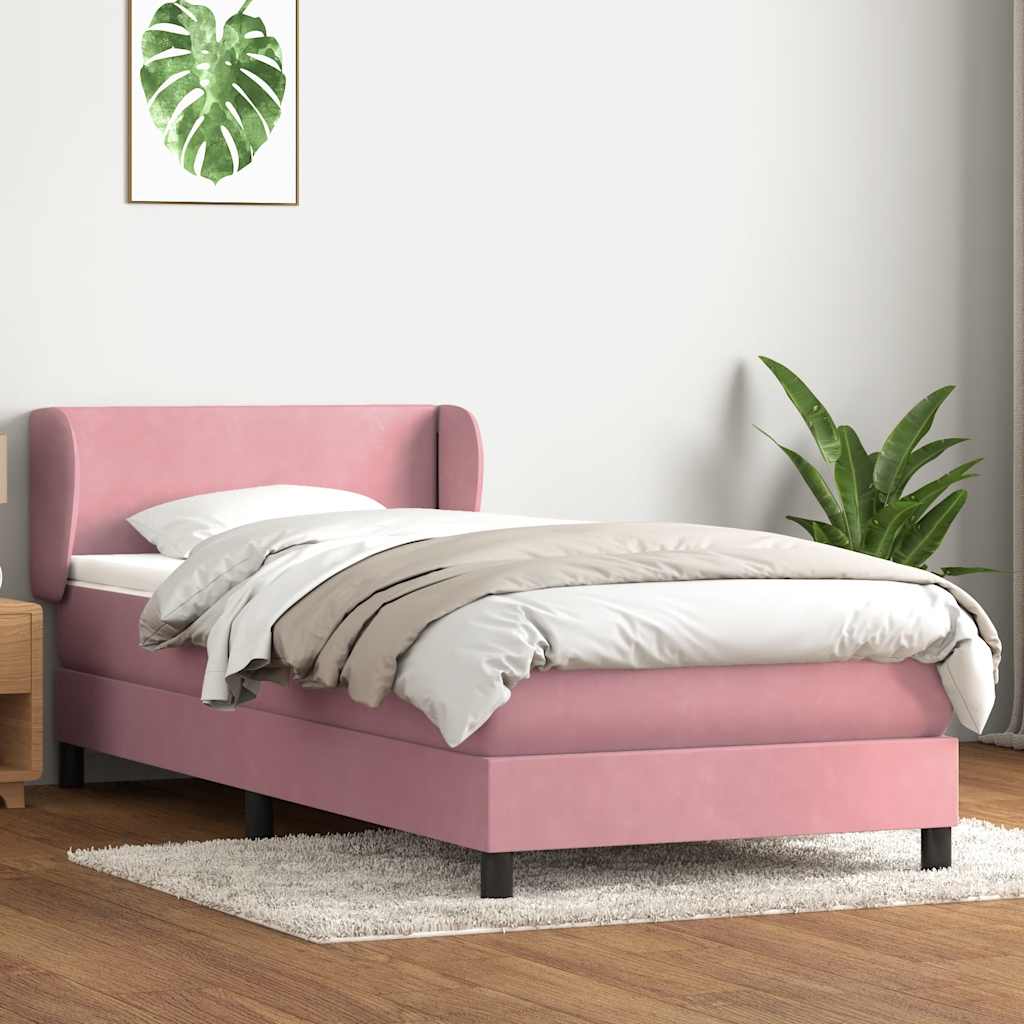 Box spring krevet s madracem ružičasti 80 x 220 cm baršunasti