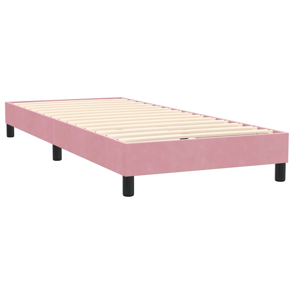 Box spring krevet s madracem ružičasti 90x220 cm baršunasti