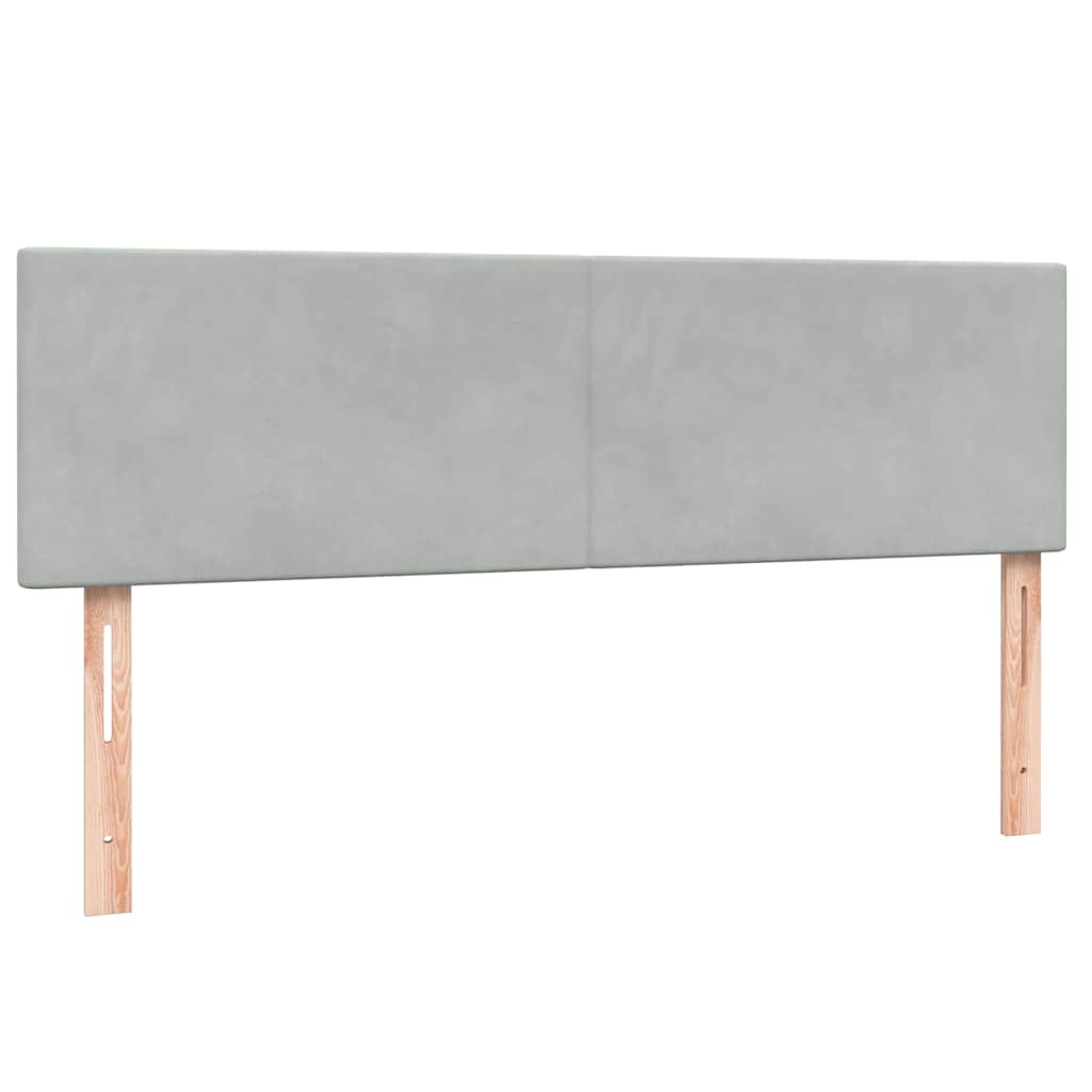 Krevet s oprugama i madracem svjetlosivi 160x220 cm baršunasti