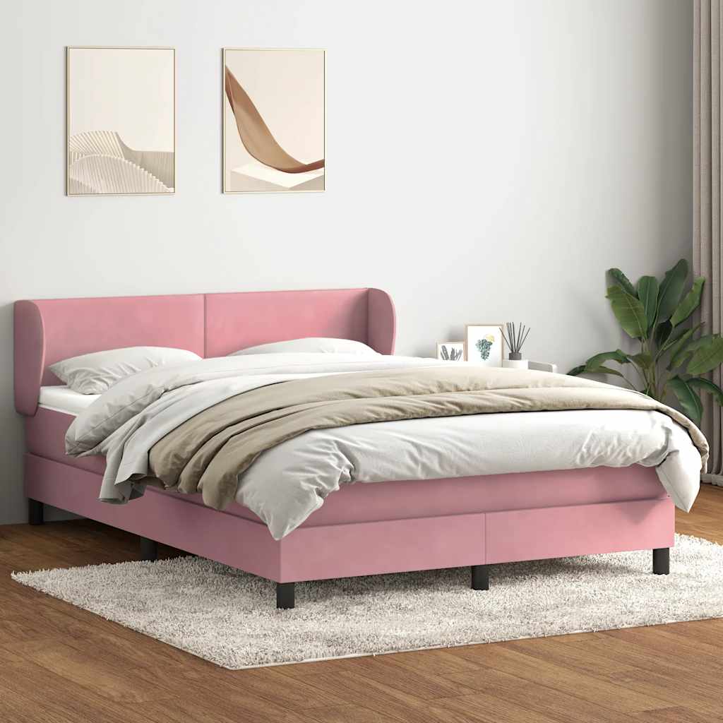 Box Spring krevet s madracem ružičasti 160x220 cm baršun