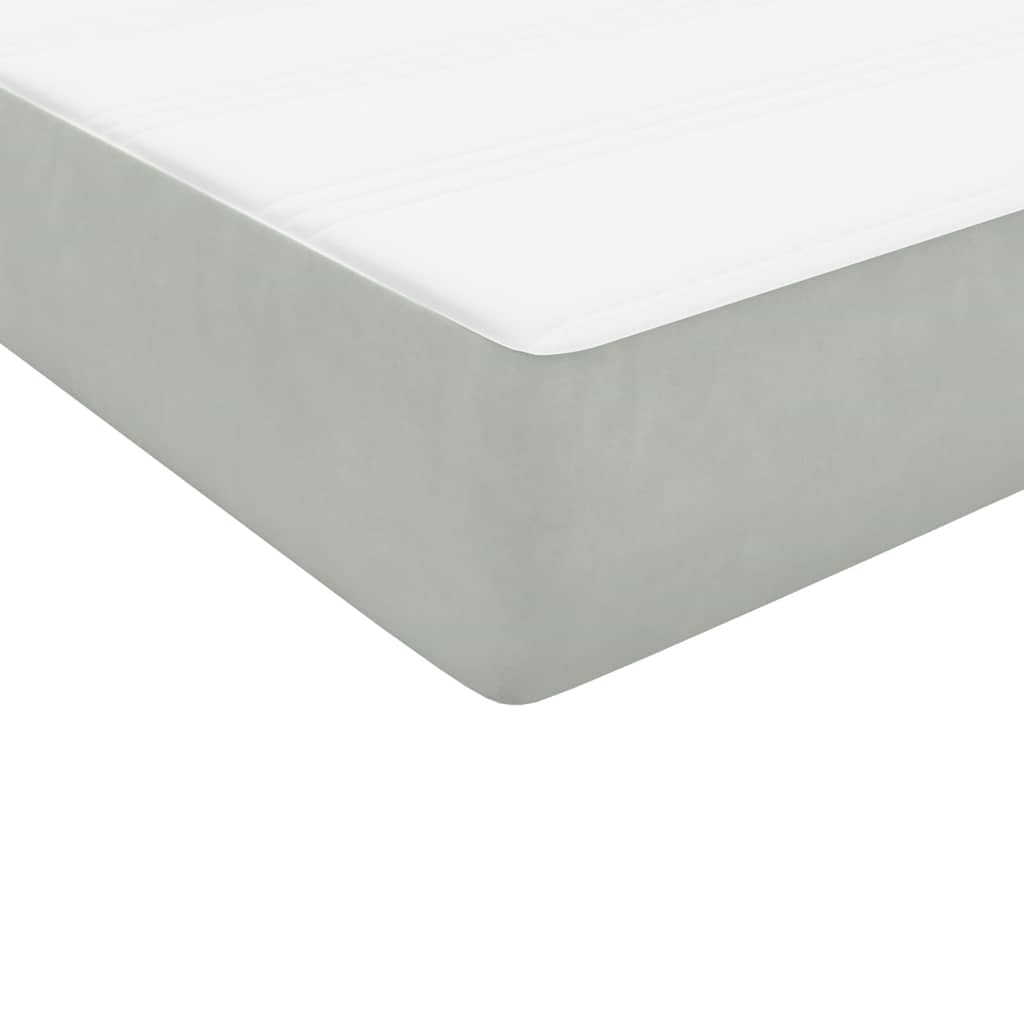 Box Spring krevet s madracem svijetlo sivi 80x210 cm baršun