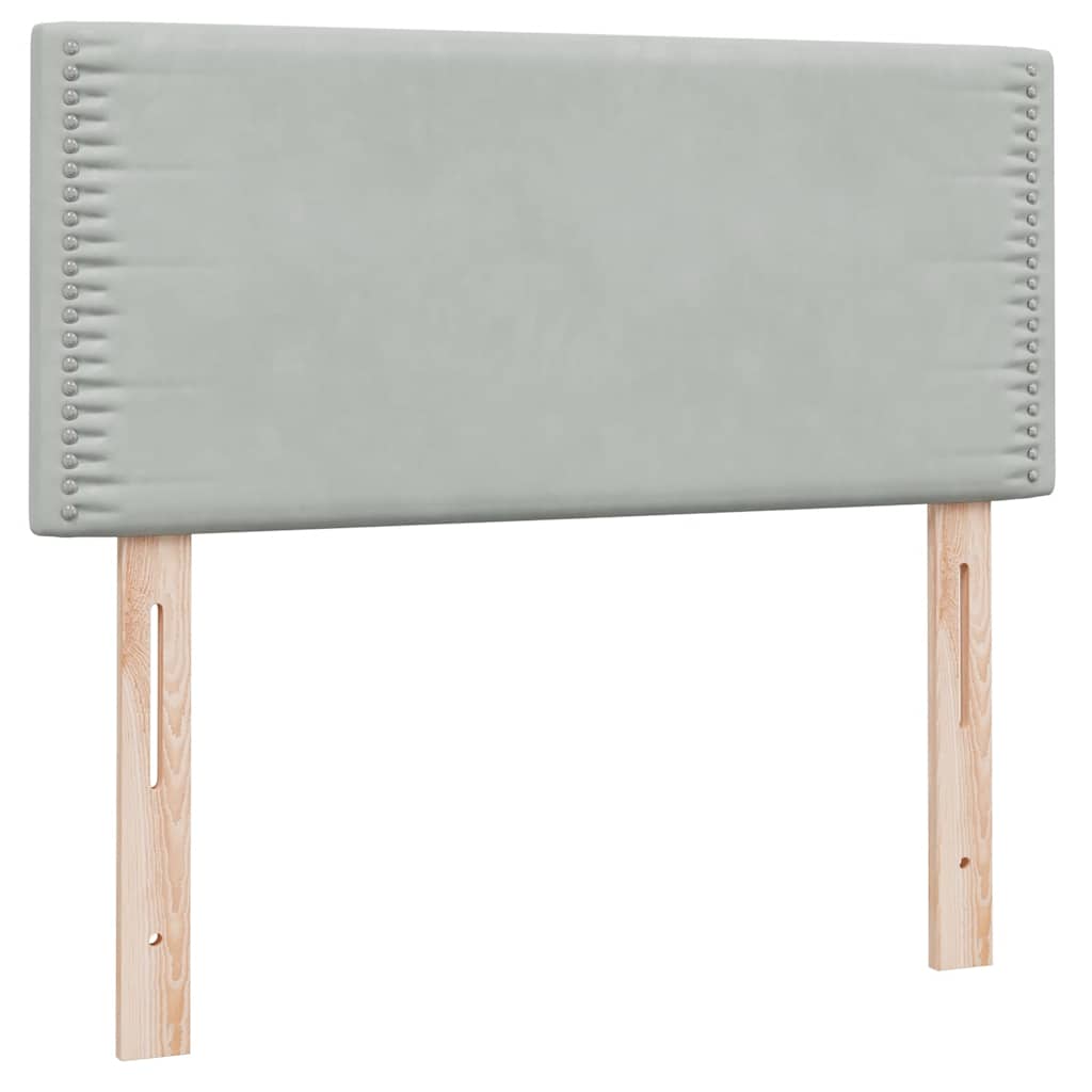 Box Spring krevet s madracem svijetlo sivi 90x210 cm baršun