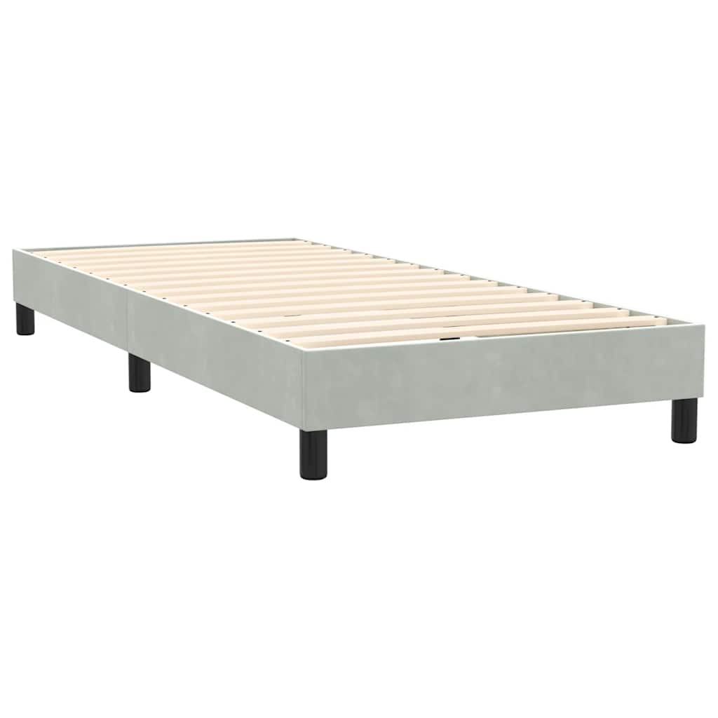 Box Spring krevet s madracem svijetlo sivi 80x220 cm samt