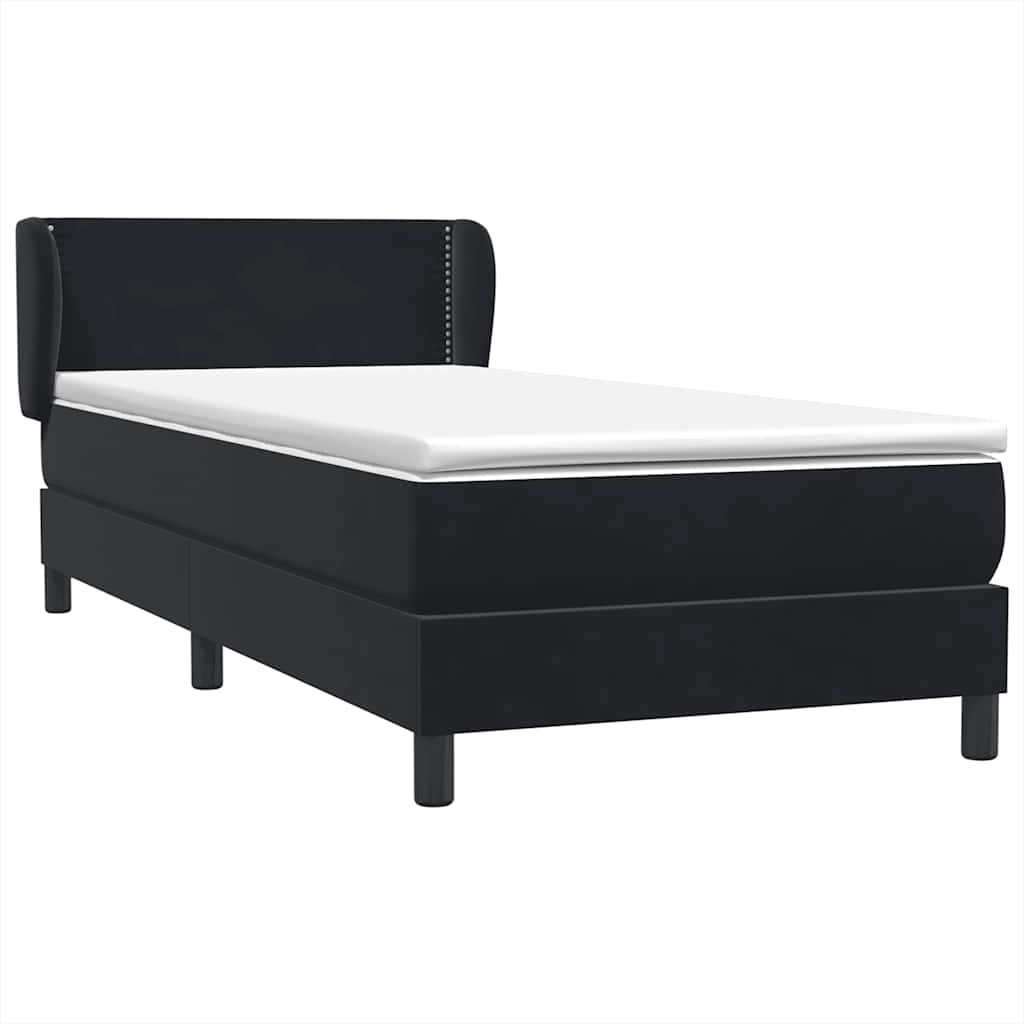 Box spring krevet s madracem crni 80 x 220 cm baršunasti