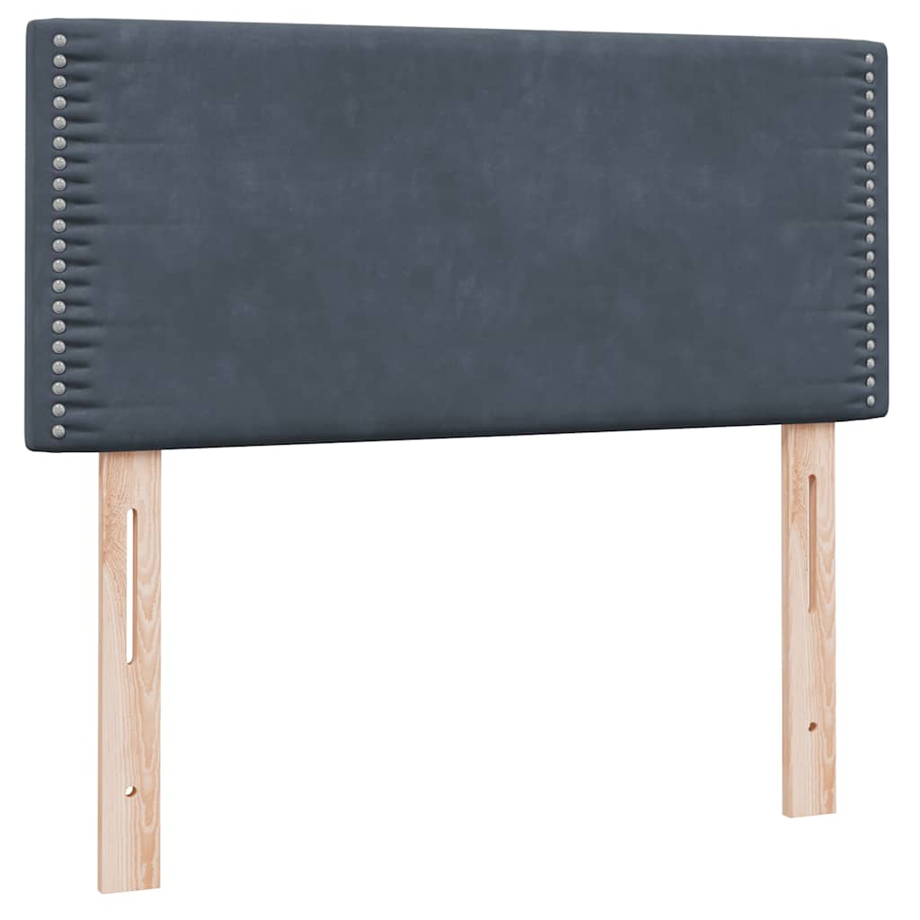 Box spring krevet s madracem tamnosivi 90x220 cm baršunasti