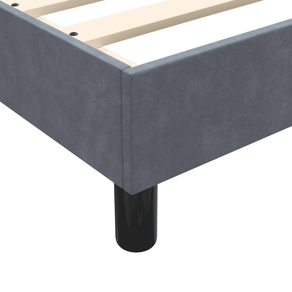 Box spring krevet s madracem tamnosivi 90x220 cm baršunasti