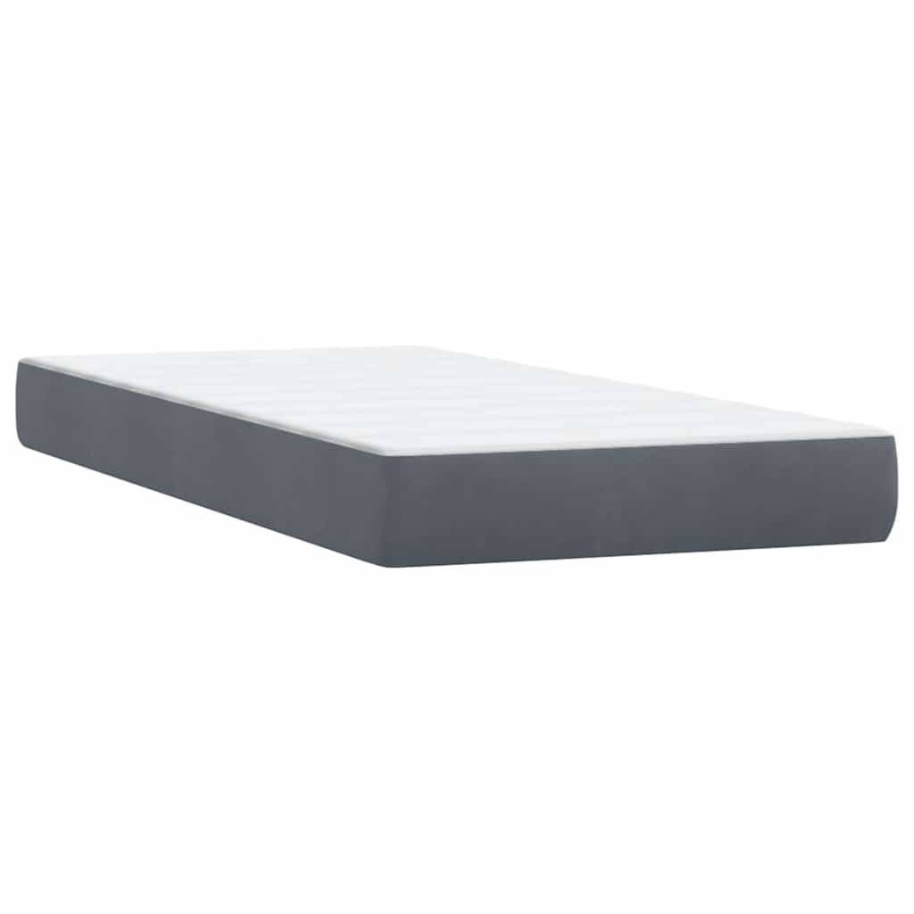 Box Spring krevet s madracem tamno sivi 80x210 cm baršun