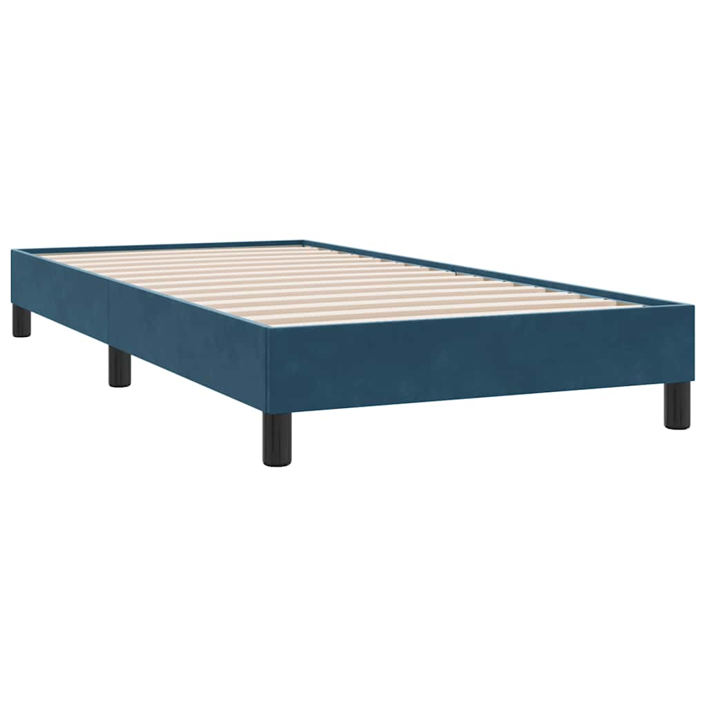 Box Spring krevet s madracem tamnoplavi 80x210 cm baršun