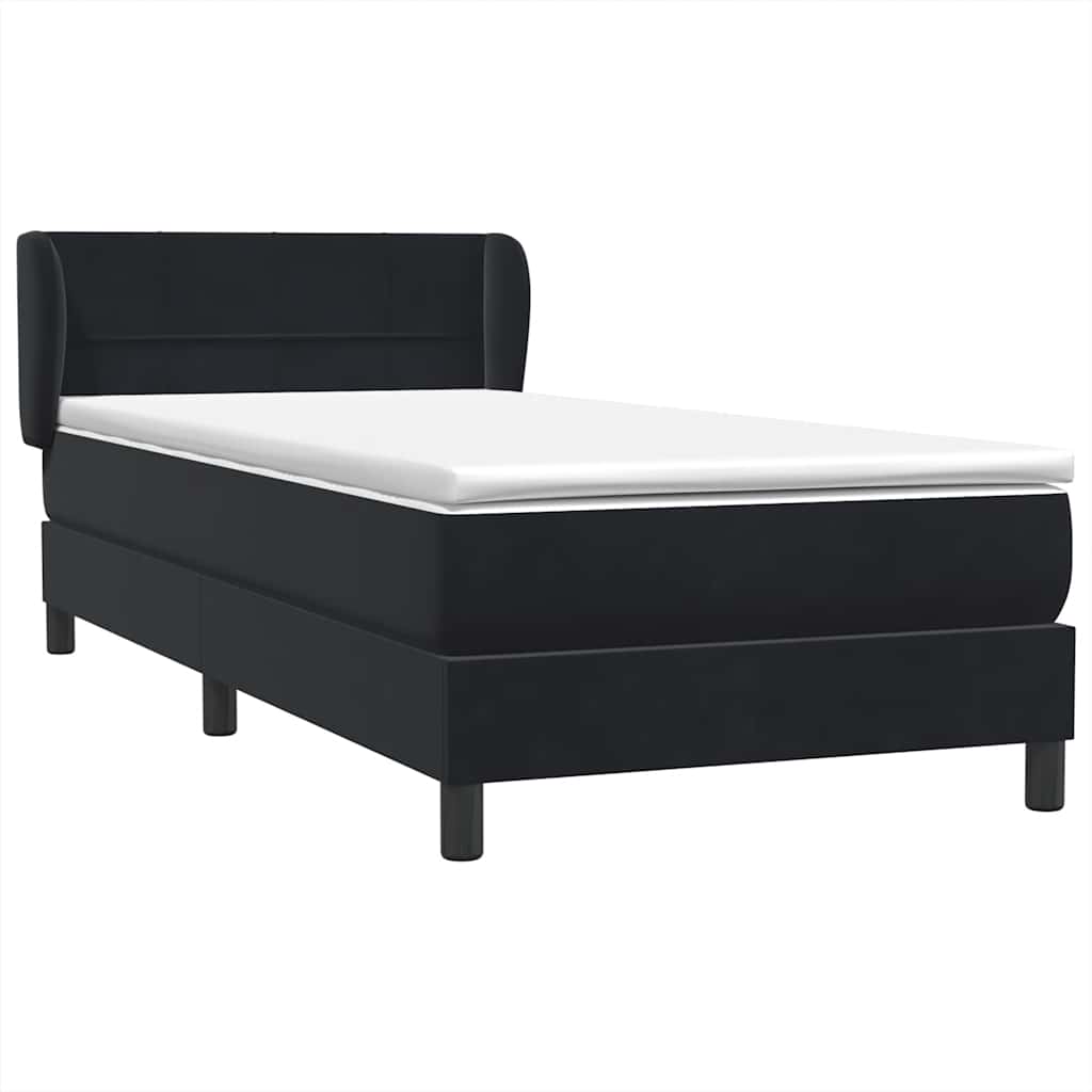 Box spring krevet s madracem crni 80 x 220 cm baršunasti