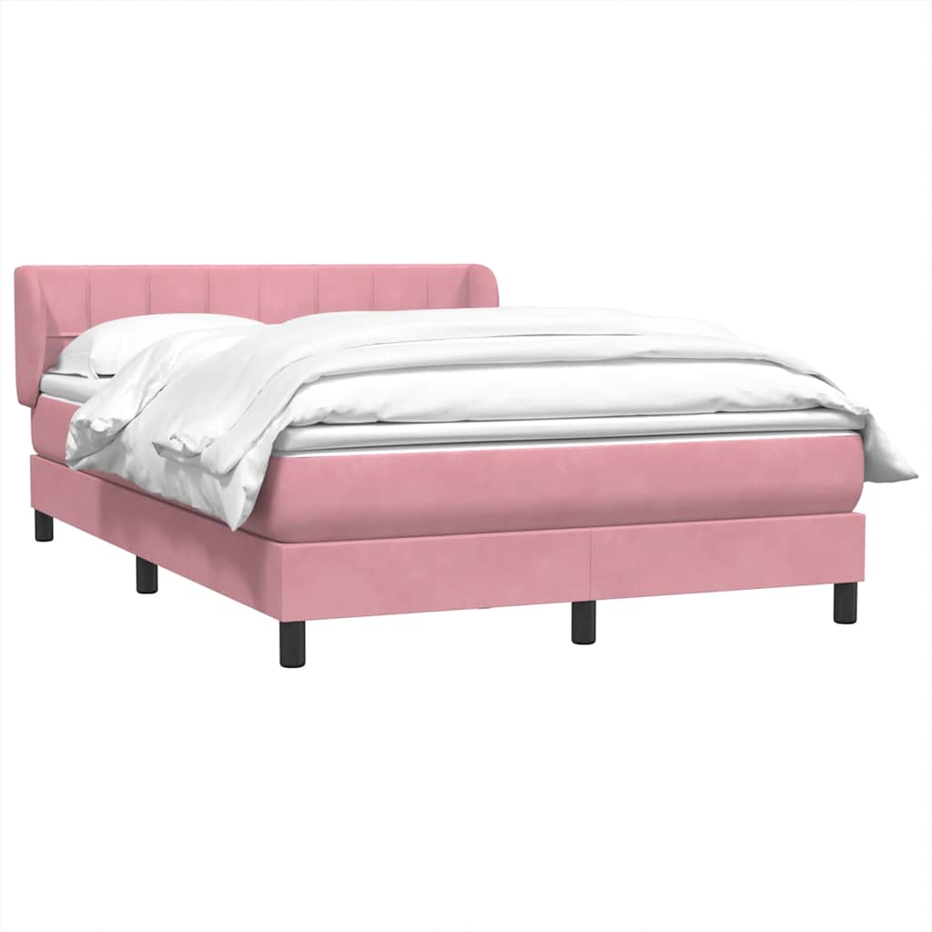 Box Spring krevet s madracem ružičasti 140x220 cm baršun