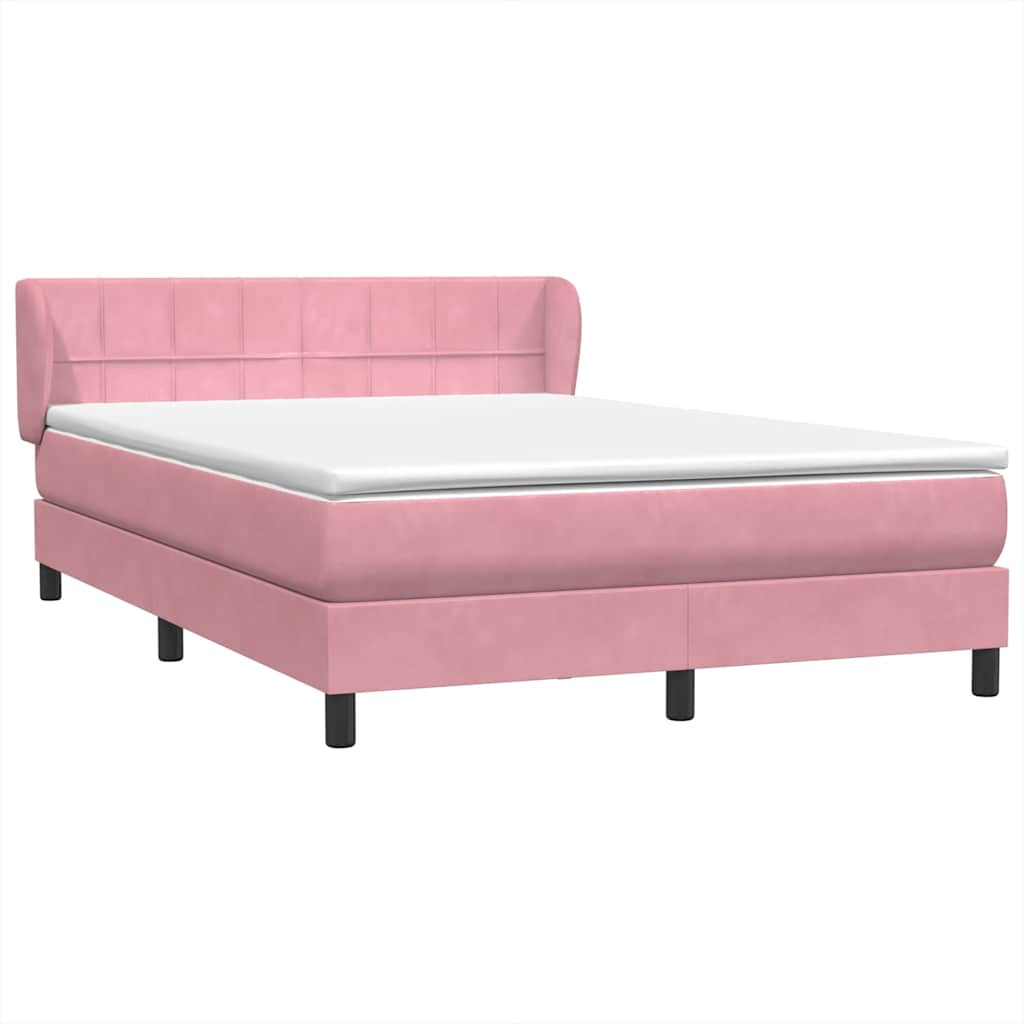Box Spring krevet s madracem ružičasti 140x220 cm baršun