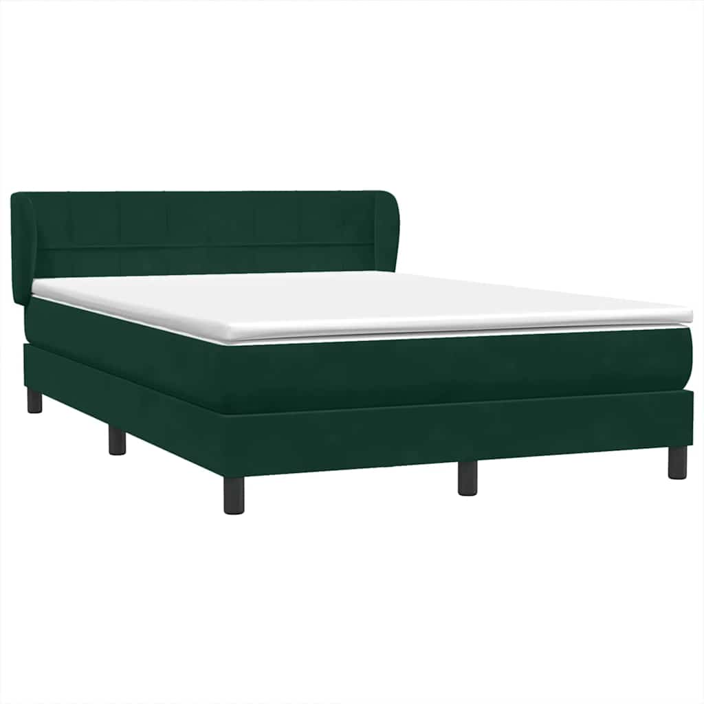 Box Spring krevet s madracem tamno zeleni 160x220 cm baršun