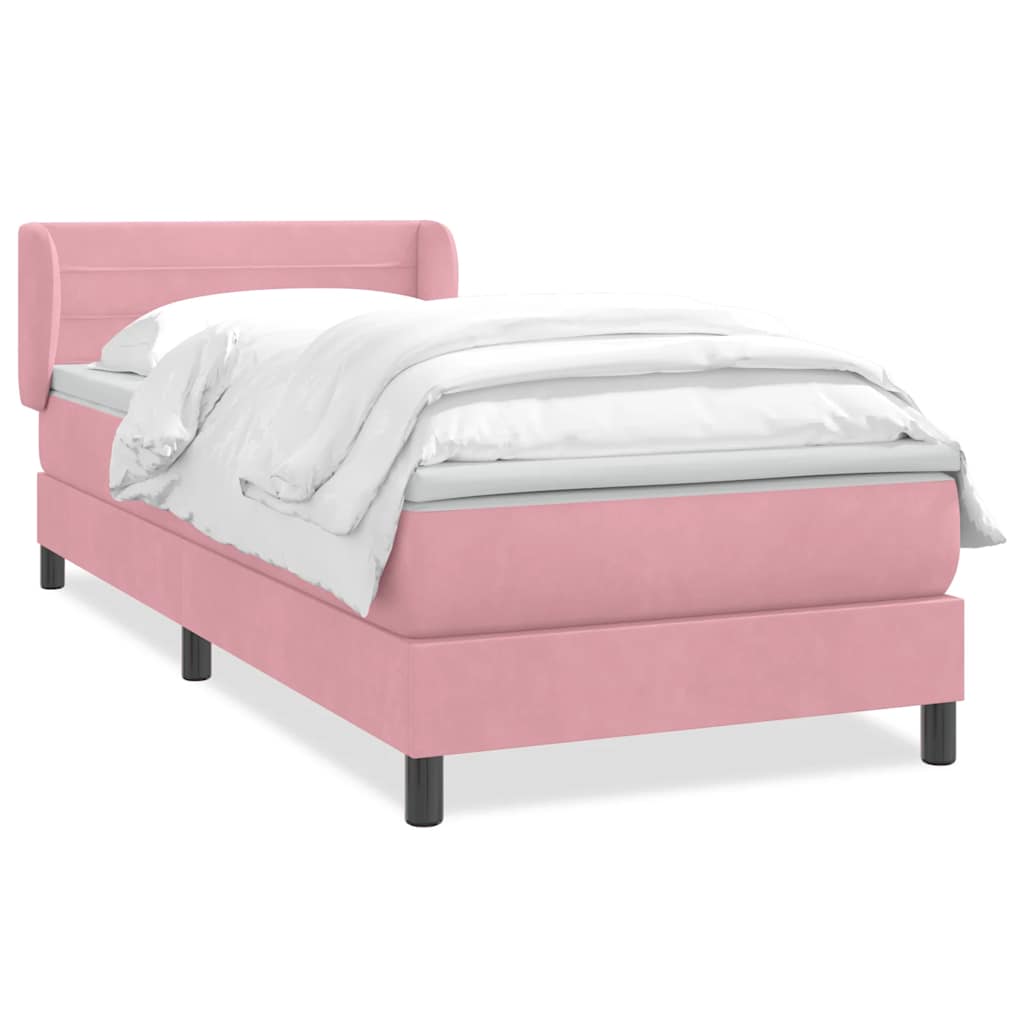Box Spring krevet s madracem ružičasti 90x210 cm samt