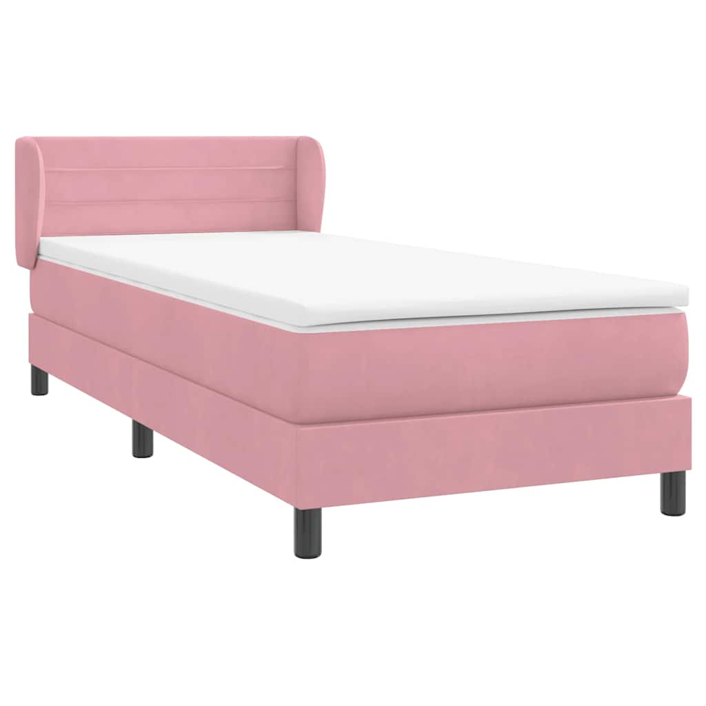 Box Spring krevet s madracem ružičasti 90x210 cm samt