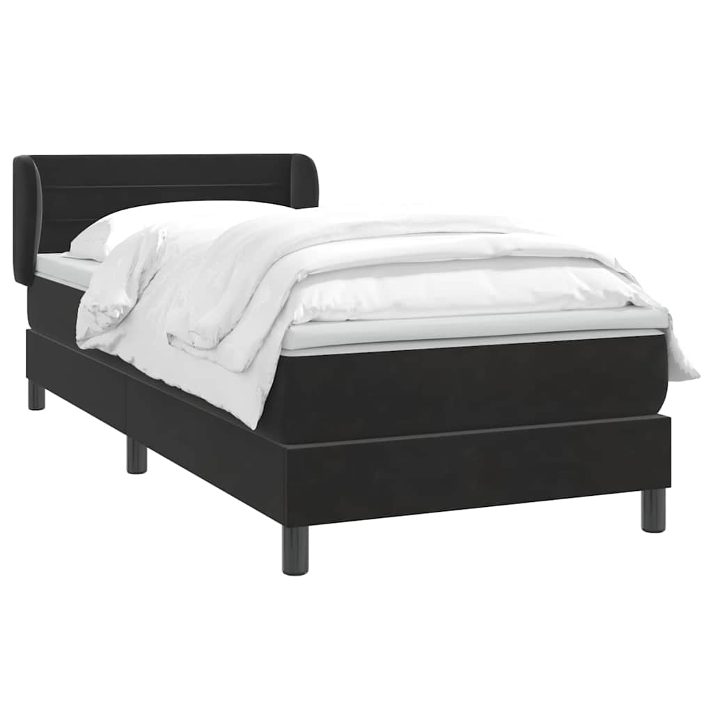 Box spring krevet s madracem crni 80 x 220 cm baršunasti