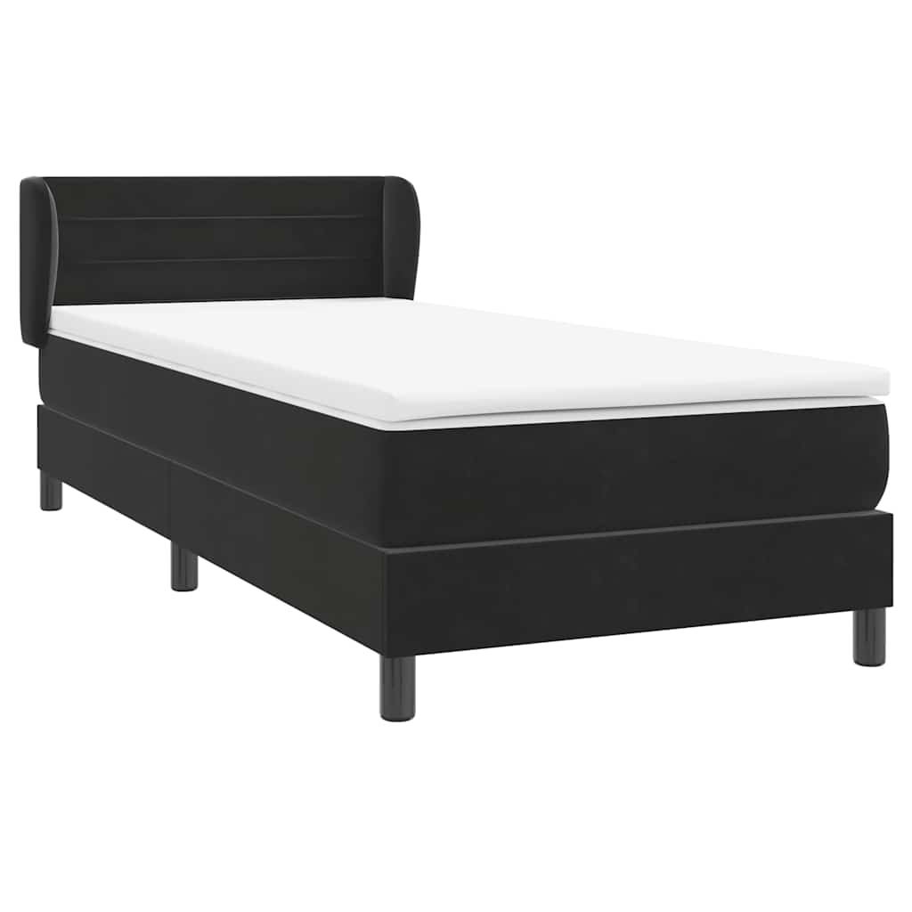 Box spring krevet s madracem crni 80 x 220 cm baršunasti
