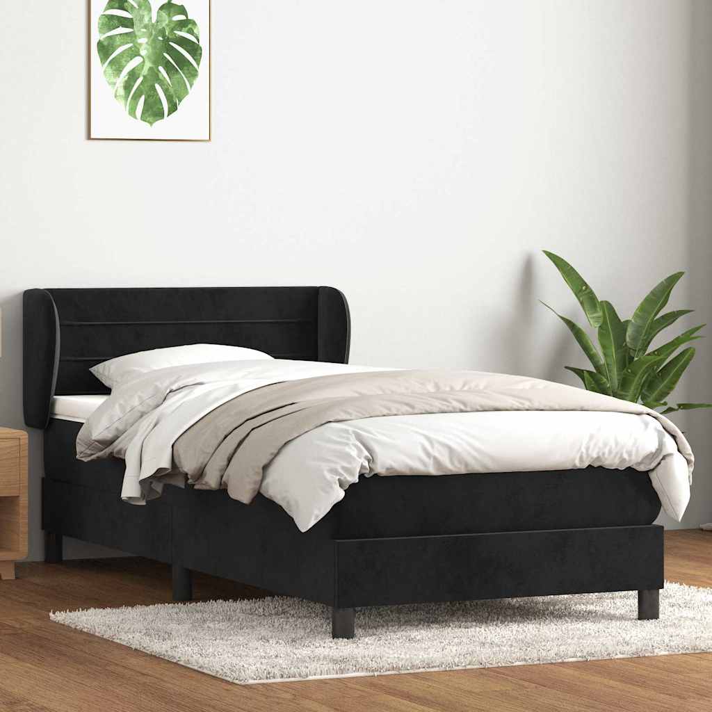 Box spring krevet s madracem crni 80 x 220 cm baršunasti