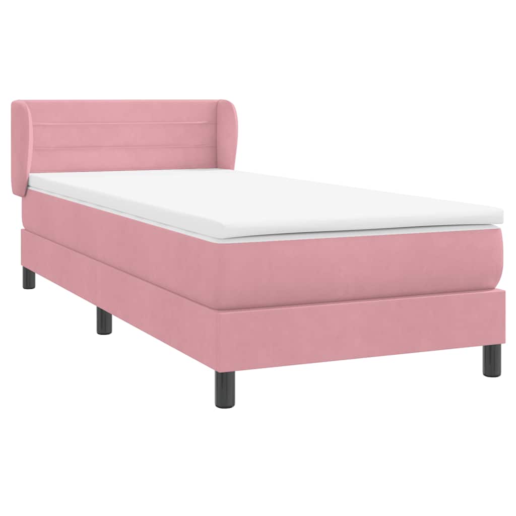 Box spring krevet s madracem ružičasti 80 x 220 cm baršunasti