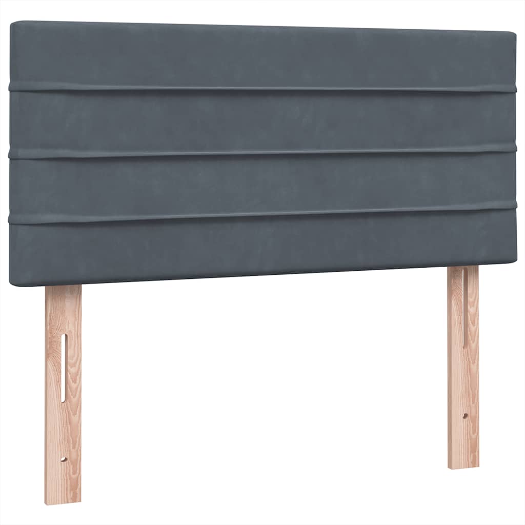 Box spring krevet s madracem tamnosivi 90x220 cm baršunasti