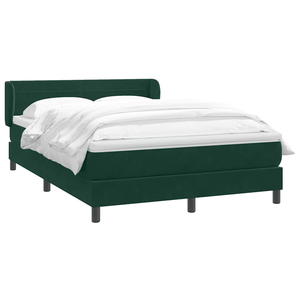Box Spring krevet s madracem tamno zeleni 160x220 cm baršun