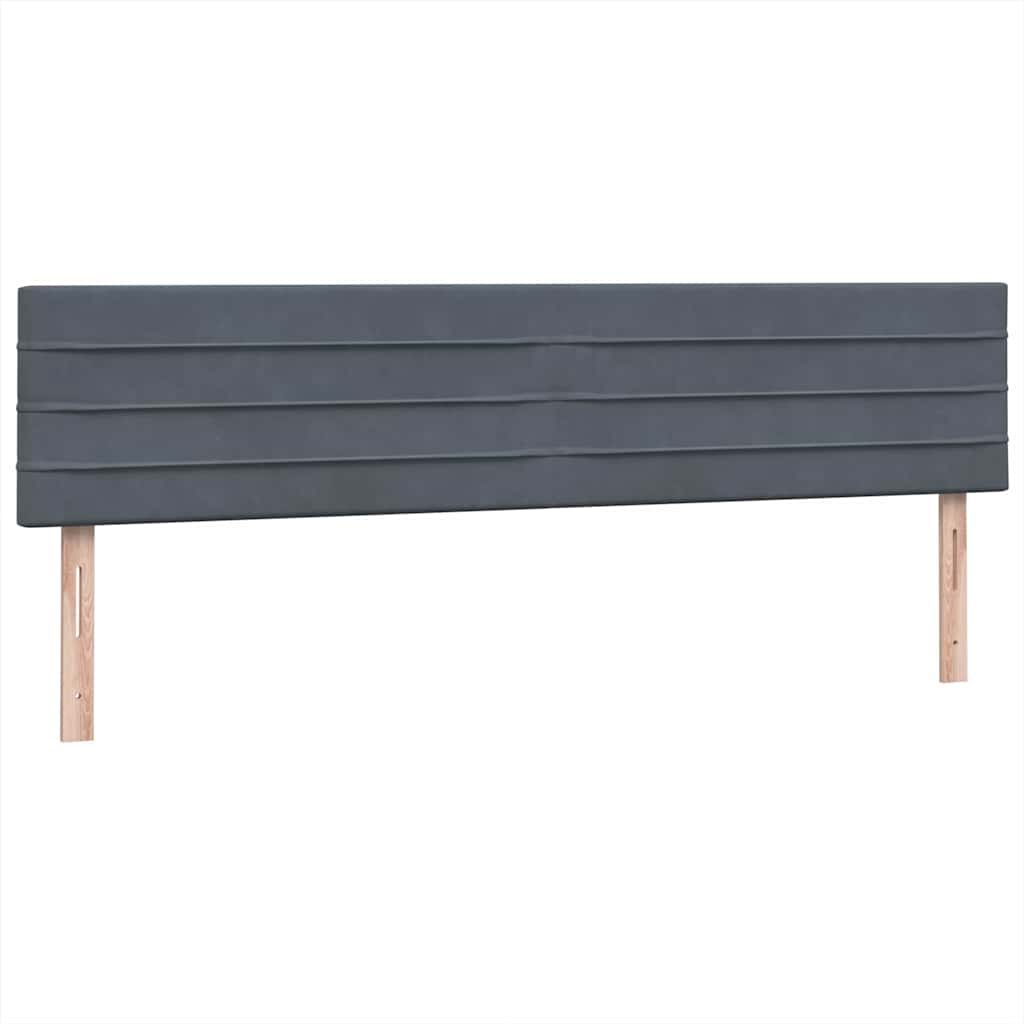 Krevet s oprugama s madracima tamnosivi 180x220 cm baršunasti