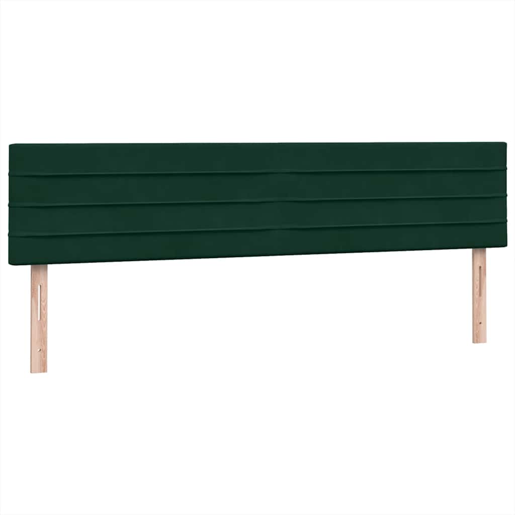 Krevet s oprugama s madracima tamno zeleni 180x220 cm baršun