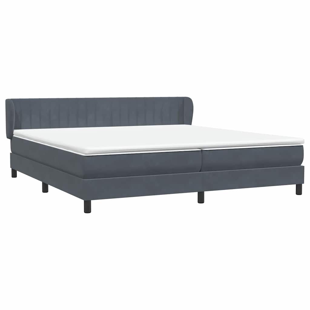 Box Spring krevet s madracima tamno sivi 180x210 cm baršun