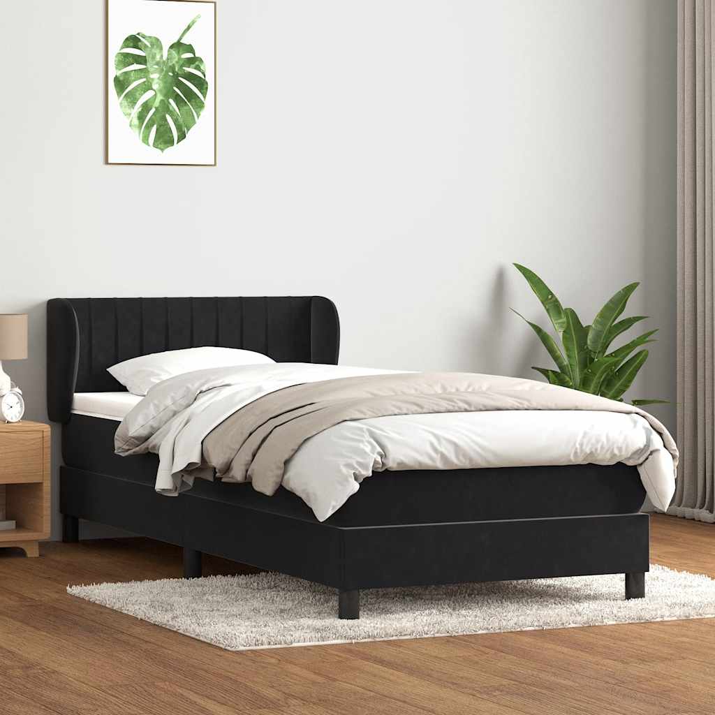 Box spring krevet s madracem crni 80 x 220 cm baršunasti