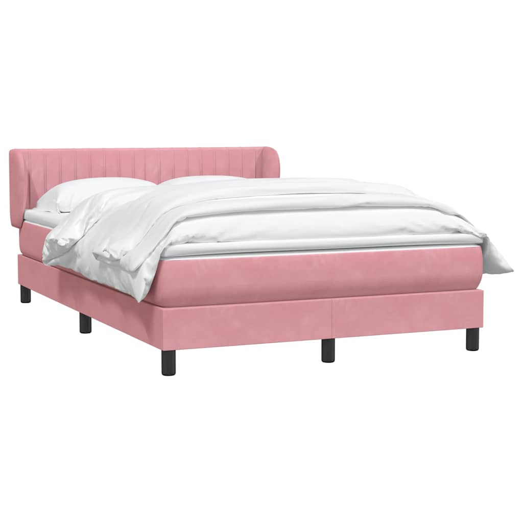 Box Spring krevet s madracem ružičasti 140x220 cm baršun