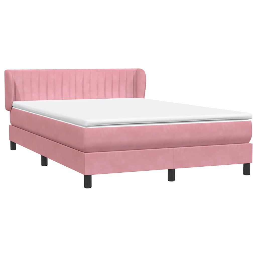 Box Spring krevet s madracem ružičasti 140x220 cm baršun