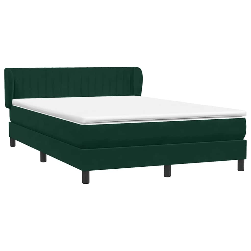 Box Spring krevet s madracem tamno zeleni 160x220 cm baršun